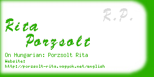 rita porzsolt business card